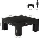 Tribesigns 39.4-Inch Square Coffee Table for Living Room, Farmhouse All MDF Accent Center Cocktail Table with Sturdy Wooden Legs, Easy Assembly, Black by CozyNest Decor