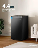 Upstreman 4.4 Cu.Ft Mini Fridge with Freezer, Single Door Mini Refrigerator for Bedroom, Extra Large Capacity, Energy-efficient, Small fridge for Office, Dorm, Kitchen, Black-BR44 by CozyNest Decor