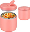 19oz Insulated Vacuum Food Jar with Buckle Lid Wide Mouth Soup Thermo for Hot Food Kids Leakproof Stainless Steel Lunch Container- Pink-1Pack by TinyTreasures Baby Boutique