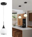 Pendant Light Fixtures Kitchen: Matte Black Farmhouse Island Light with Clear Glass - 6 Inch Mid Century Globe Kitchen Lighting Chandeliers Ceiling for Dining Room by CozyNest Decor