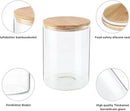 Food Storage Jars,2pack-105 Ounces3100ML -Stackable Glass Storage Containers Clear Glass Food Canister with Bamboo Lid Airtight For Serving Tea, Coffee, Flour, Sugar, Candy, Cookie, Spice and More by CozyNest Decor