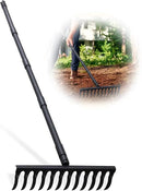 Pragmatist Bow Rake Heavy Duty 60" Metal Head Garden Rake with Adjustable Stainless Steel Handle Garden Tool for Loosening Soil Leveling Mulch Gathering Leaf by GreenHaven Gardens