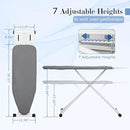 Ironing Board 48" X 13" with Safety Iron Rest Height Adjustable Iron Table Features Reinforced Steel Legs, Heat Resistant Cover, Grey by CozyNest Decor