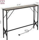 47.2'' Console Table, Skinny Entryway Table with Fast-Charging Station, Narrow Long Sofa Table, Behind Slim Couch Table for Entrance, Hallway, Living Room Decor ST-GY120-1 by CozyNest Decor