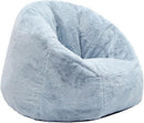 N&V Small Bean Bag Chair for Kids, Children Mini Bean Bag Sack, Foam Filling, Includes Removable and Machine Washable Cover, 27in, Soft Faux Fur (Grey) by TinyTreasures Baby Boutique