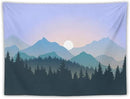 HZOHNAGO Mountain Tapestry Forest Mountain Sunrise Pattern Printed Wall Tapestry Wall Hanging for Bedroom Living Room Dorm 80" W x 60" H by CozyNest Decor