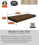 joelsantiques - 18 Inch Wooden Floating Shelves for Wall - 18x8x2 in - Made of Natural Wood - Heavy Duty Rustic Wall Shelves for Bedroom - Perfect for Living Room, Kitchen - Medium Brown by CozyNest Decor