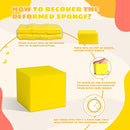 Foam Pit Cubes, 24 PCS 5 Inches Gymnastics Foam Blocks Trampoline Blocks, Multi-Sport Protective Padding for Freerunning, Trampoline, Parkour, Skate Parks & BMX -Yellow by TinyTreasures Baby Boutique