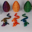 3PCS 3D Printed 12” Articulated Crystal Dragon Inside 5.1” Egg – Fantasy Collectible, Fidget Toy & Stocking Easter Basket Stuffers for Home & Office Decor (3PCS-Egg) by CozyNest Decor