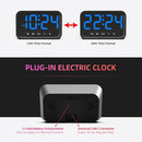 Small LED Digital Clock for Bedroom, Loud Alarm Clock for Heavy Sleepers Adults, Teens | Plug-In Electric Desk Clock | Simple Bedside Nightstand Clock with Adjustable Volume/Brightness/Snooze – Blue by TinyTreasures Baby Boutique