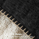 MIULEE Pack of 2 Couch Throw Pillow Covers 12x20 Inch Black Farmhouse Decorative Pillow Covers with Stitched Edge Soft Chenille Solid Dyed Spring Pillow Covers for Sofa Bed Living Room by CozyNest Decor