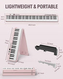Finger Dance Folding Piano Keyboard 88 Keys, Portable Electric Keyboard with Bluetooth MIDI, Full Size Digital Piano, Wood Grain, Semi-Weighted, Touch Sensitive, with Storage Bag for Beginner by TinyTreasures Baby Boutique
