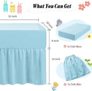 Horbaunal 2 Pack Crib Skirt & Crib Bed Sheet Set, Aqua Blue Crib Bed Skirt 28" x 52" with 14" Drop Dust Ruffle, Soft Microfiber Toddler Bedskirt Nursery Bedding Skirt for Baby Girls and Boys by TinyTreasures Baby Boutique