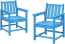 Patio Dining Chair Set of 2, HDPE Outdoor Dining Chair, Ergonomic HDPE Dining Chairs with Deep Seating, All Weather Outdoor Chairs Furniture for Backyard, Deck, Garden, Poolside, Sky Blue by CozyNest Decor