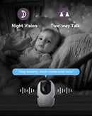 7" Split-Screen Baby Monitor with 2 1080P Cameras, 720P HD No WiFi Monitor with a Flexible Bracket, Video Baby Monitor with Camera and Audio, 2 Way Audio, Remote PTZ, Auto Night Vision by TinyTreasures Baby Boutique