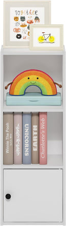 Furinno Luder Shelf Bookcase with 1 Door Storage Cabinet, White by TinyTreasures Baby Boutique