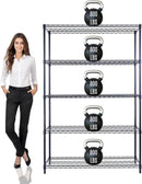48"x18"x72" PRIME HEAVY DUTY Black 5-Tier Wire Shelving NSF 4000 LBS MAX Capacity Storage Rack for Commercial, School, Home, Garage, Warehouse, Industrial, and Hospital Uses (with Wheels) by CozyNest Decor