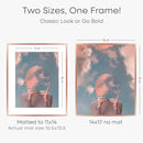 Homeforia 14x17 Picture Frame Rose Gold, High End Metal 14x17 Poster Frames with Mat 11x14 inch Photo, 14 x 17 Rose Gold Frame Matted to 11 by 14 Print, 17x14 Frame, Tempered Glass, Wall Kit, Set of 1 by CozyNest Decor