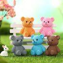 8Pcs Mini Resin Teddy Bear Figurines Cute Sweater Bears Desktop Ornaments Car Interior Decoration Garden FigurinesTiny Bear Statues Animals Sculpture Micro Landscape by GreenHaven Gardens
