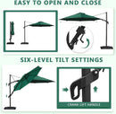 Abba Patio 10FT Vienna Offset Patio Umbrella Outdoor Cantilever Umbrella with 360° Rotation Design and Easy Tilt Adjustment UV 50+ Protection 8 Ribs for Backyard Garden Deck Pool Patio, Dark Green by GreenHaven Gardens
