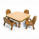 Children’s Factory Baseline Toddler Square Table and Chairs Set, Natural Wood – Includes One 30”, 12” High Square Table and Four 5” High Chairs – Durable, Lightweight, Easy to Move by CozyNest Decor
