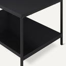 Amazon Basics Rectangular Coffee Table with Bottom Shelf, Living Room Centre Table, Wooden Black, 19.9" D x 31.5" W x 16.5" H by CozyNest Decor