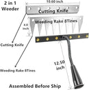 2 in 1 Iron Rake 2.0 for Gardening & Weeding,Multi-Tine Carbon Steel Garden Cultivator Rake | Weed Puller Tool & Uprooting Weeder for Gardenia | for Weeding, Cultivating, Lawn(No Handle Included) by GreenHaven Gardens