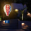 Solar Hot Air Balloon Lantern,Hanging Lantern Outdoor Waterproof Decorative Metal LED Solar Lights for Trees Patio Garden Yard Porch Decor, Flag