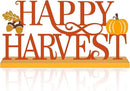 COCHIE Metal Happy Harvest Sign, Orange Fall Decorations for Home, Office, Shelf, Mantel, Indoor, Autumn Pumpkin Decoration, Hello Fall Leave Decor (Harvest) by CozyNest Decor