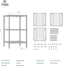 750 lbs 3-Shelf Storage Shelves Wire Shelving Unit Standing Metal Rack for Small Places Narrow Wire Rack for Bathroom, Green 13.8 D x 13.8" W x 25.5" H by CozyNest Decor