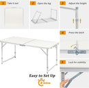 Outvita 4ft Portable Folding Camping Table, Outdoor Waterproof Adjustable Height Table, Aluminum Lightweight Suitcase Foldable Table for Picnic BBQ Beach Dining by GreenHaven Gardens