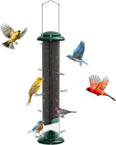 FEED GARDEN Finch Feeders for Outside, Nyjer & Thistle Bird Feeders, 15 Inch Tube Feeder with 12 Small Ports & 8 Perches, Durable Metal Design for Outdoor Hanging, Easy Fill & Clean by CozyNest Decor