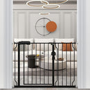 WAOWAO Baby Gate 48.03-52.76" Extra Wide Pressure Mounted Walk Through Swing Auto Close Safety Black Metal Toddler Kids Child Dog Pet Puppy for Stairs,Doorways,Kitchen by TinyTreasures Baby Boutique