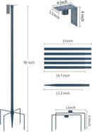 Bird Feeder Pole Stand – 90 Inch Height Feeding Station with 1-Inch Dia Heavy Duty for Hanging Feeders, Bird House Pole Mount Kit for Outdoor, Slip-Fit Connection，Blue by GreenHaven Gardens