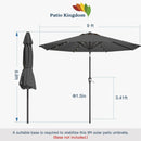 9FT Solar Umbrella 32 LED Lighted Patio Umbrella Table Market Umbrella w/Tilt and Crank, UV-Resistant Outdoor Umbrella for Pool, Garden, Deck, Gray by GreenHaven Gardens