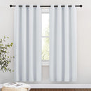 NICETOWN Room Darkening Curtains for Living Room - Easy Care Solid Thermal Insulated Silver Grommet Light Blocking for Bedroom (2 Panels, 46 by 72, Greyish White) by TinyTreasures Baby Boutique