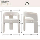 White Chenille Dining Chairs Set of 2, Modern Barrel Dining Room Chairs Upholstered Accent Chair with Arms and Round Back for Living Room Kitchen Armchair No Assembly Needed by CozyNest Decor