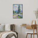Countryside wildflowers landscape canvas poster natural plant flower artwork retro pastoral flower path suitable for farmhouse decoration by CozyNest Decor