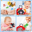 Baby Rattle Toys, Infant Soft Stuffed Animal Rattles Set - Sensory Development Toys, Baby Toys Stuffed Animals Soft Crinkle Sensory Handbells Baby Rattles, Soft Busy Toys for Toddlers Boys Girls by TinyTreasures Baby Boutique