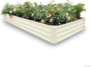 GARDMAX 8x4x1FT Galvanized Raised Garden Bed Kit, Metal Planter Boxes Outdoor with Easy Assembly, Large Garden Bed for Vegetables, Fruits, Flower, Herbs Rectangle Milk White by CozyNest Decor