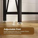 SUPERJARE 70 Inch Console Table with Outlets and USB-C Port, Extra Long Behind Couch Sofa Table with X-Shaped Design, Narrow for Entryway, Living Room, Metal Frame, Wooden Top, Rustic Brown by CozyNest Decor
