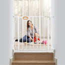 Baby Safety Gate for Stairs 29-33 Inch Wide, Safety House Gate for Baby Pet Gate with Door Pressure Mounting Gates for Kids Toddler Dogs Indoor Stairway Doorway White (30.5'' Tall) by TinyTreasures Baby Boutique