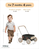 PULA Baby Push Walker with Wheels Toddler Wagon for First Learner Baby Toys 6-12 Months, 1 Year Old Birthday Gifts, Indoors and Outdoors (Black) by TinyTreasures Baby Boutique