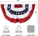 2x4Ft American Bunting Flag 4th of July Embroidered Stars USA Bunting Banner Patriotic Decorations Pleated Half Fan Flags Decor Outdoor Outside Porch Garden Window Independence Day Memorial Veterans by GreenHaven Gardens