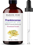 Majestic Pure Frankincense Essential Oil with Glass Dropper - Huge 4 Fl Oz - 100% Pure and Natural Frankincense Oil - Premium Grade Essential Oils for Diffuser, Aromatherapy, Soap and Candle Making by CozyNest Decor