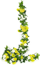 JUSTOYOU 2 Pack (15.8FT) Fake Rose Garland, Artificial Rose Vines Flowers Hanging Silk Rose Vine Wedding Home Backdrop Party Arch Arrangement Decoration by GreenHaven Gardens