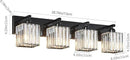 Modern Bathroom Vanity Light 4-Lights Plating Black Crystal Bathroom Wall Light Vanity Light Fixtures by CozyNest Decor
