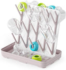 SpaceAid Baby Bottle Drying Rack with 20 Hooks, Space Saving Kitchen Bottles Rack Dryer, Vertical Baby Bottle Holder Organizer for Countertop Storage Accessories (White and Taupe) by TinyTreasures Baby Boutique