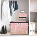 Custom Storage Basket with Name, Personalized Storage Bins with Zipper Lid, Foldable Fabric Storage Box Large capacity with Handle Pink Orange by TinyTreasures Baby Boutique