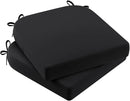 AAAAAcessories Outdoor Seat Cushions for Chairs, Waterproof, Fade-Resistant Patio Furniture Replacement Cushions, 17" x 16" x 2", Set of 2, Black by GreenHaven Gardens